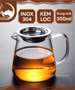 Bình trà thủy tinh kèm lọc inox 304