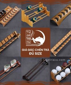 Gác chén trà, kệ đựng ly trà bằng tre