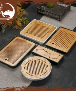 Khay trà tre, khay trà đạo phong cách Nhật Bản khay hứng nước tiện lợi cao cấp