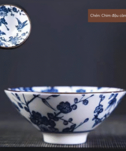 Chén chim đậu cành hoa