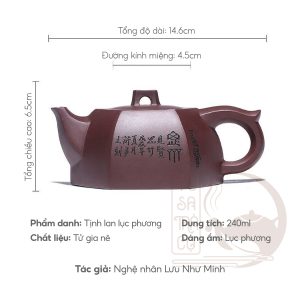 Ấm Tử Sa Tịnh Lan Lục Phương Tử Gia Nê Cao Cấp (9)