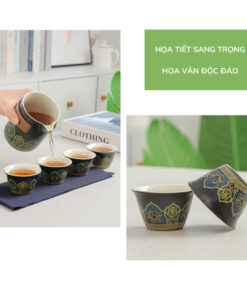 Bộ ấm Chén Uống Trà Gốm Sứ Tráng Men (2)