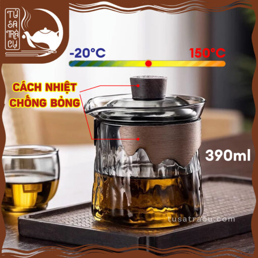 Chung Trà Thủy Tinh Chịu Nhiệt Chống Bỏng Cao Cấp (2)