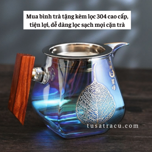 Tống Chuyên Trà Thủy Tinh Chịu Nhiệt Có Tay Cầm Gỗ Cao Cấp (2)