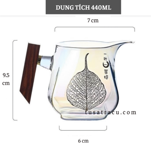Tống Chuyên Trà Thủy Tinh Chịu Nhiệt Có Tay Cầm Gỗ Cao Cấp (3)