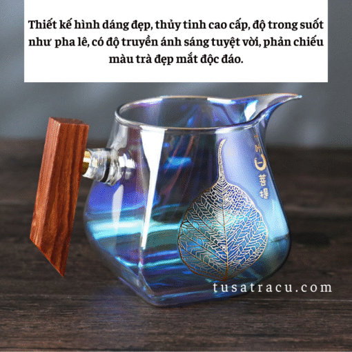 Tống Chuyên Trà Thủy Tinh Chịu Nhiệt Có Tay Cầm Gỗ Cao Cấp (5)