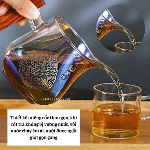 Tống Chuyên Trà Thủy Tinh Chịu Nhiệt Có Tay Cầm Gỗ Cao Cấp (6)