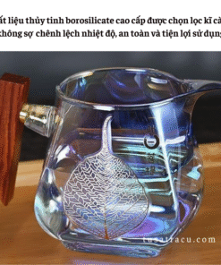 Tống Chuyên Trà Thủy Tinh Chịu Nhiệt Có Tay Cầm Gỗ Cao Cấp (7)