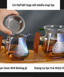 Tống Chuyên Trà Thủy Tinh Chịu Nhiệt Có Tay Cầm Gỗ Cao Cấp (9)
