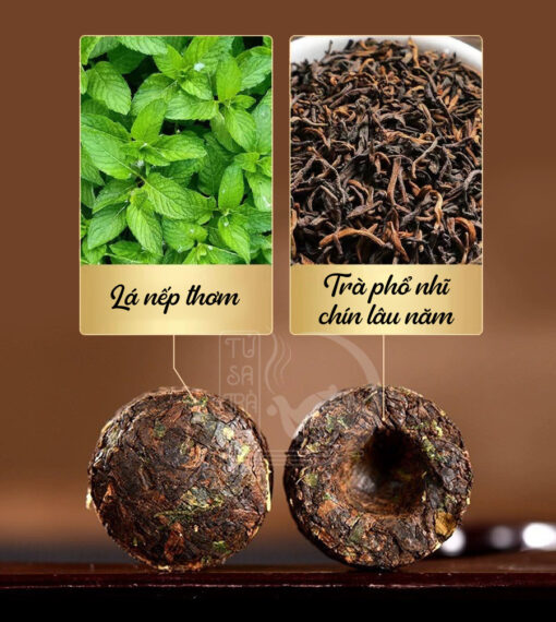 Trà Phổ Nhĩ Chín Vân Nam Hương Nếp Thơm Thượng Hạng Viên Nén 6g (1)