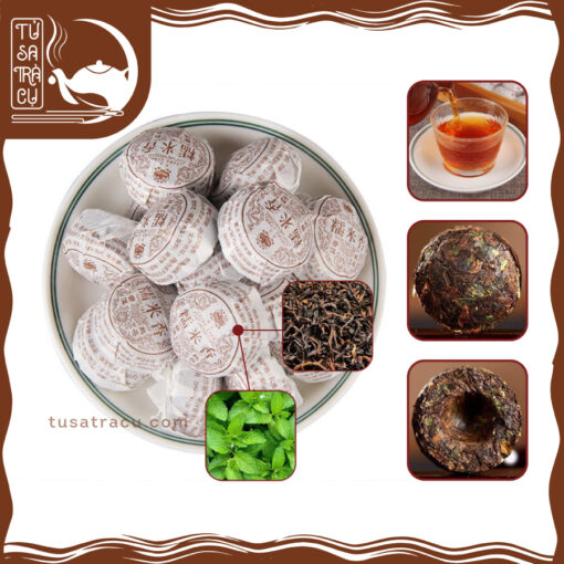 Trà Phổ Nhĩ Chín Vân Nam Hương Nếp Thơm Thượng Hạng Viên Nén 6g (10)