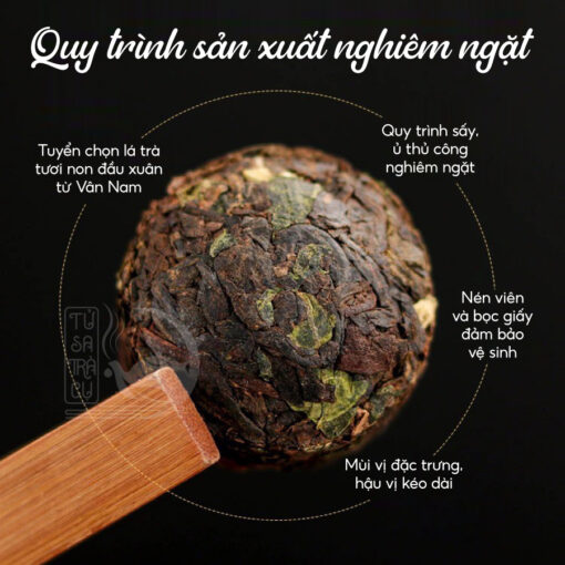 Trà Phổ Nhĩ Chín Vân Nam Hương Nếp Thơm Thượng Hạng Viên Nén 6g (4)