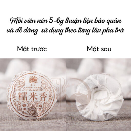 Trà Phổ Nhĩ Chín Vân Nam Hương Nếp Thơm Thượng Hạng Viên Nén 6g (8)